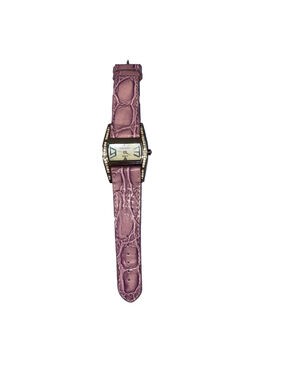 Women's Vernier Lavender Purple & Silver Quartz Watch with Genuine Leather Band